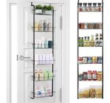 Over the Door Hanging Pantry Organizer Rack, 6-Tier Metal Organizer Spice Rack With 6 Full Baskets