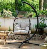 Egg Chair Hammock Chair Basket Chair Hanging Swing Chair UV Resistant Cushion with Stand for Indoor Bedroom Outdoor Garden Backyard