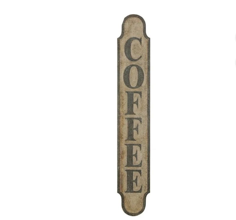 3R Studios Heavily Distressed Metal Coffee Wall Decor