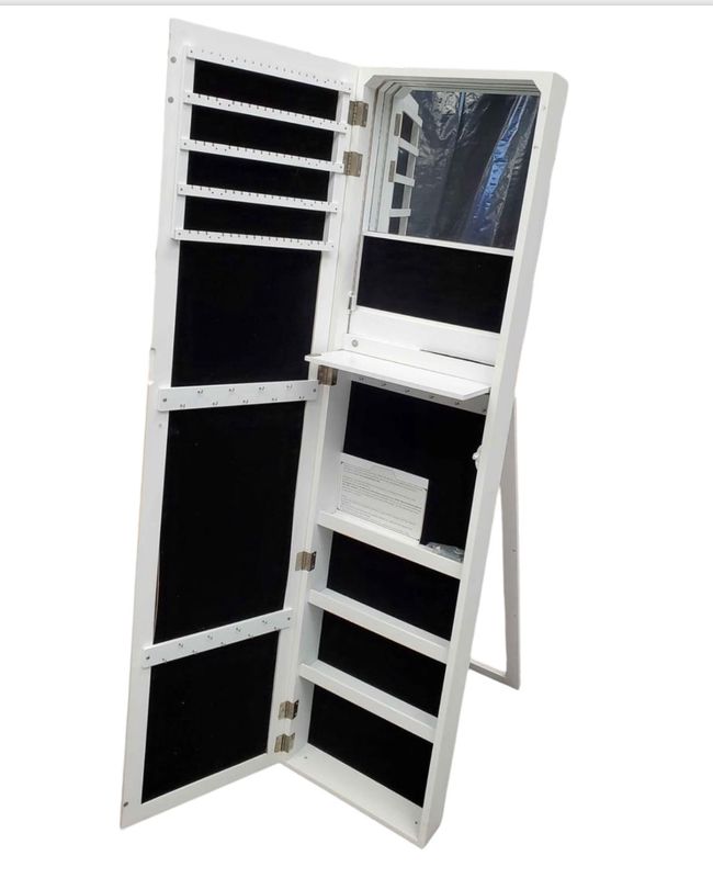 Jewelry Cabinet Armoire Standing Wall Organizer with Full Length Mirror