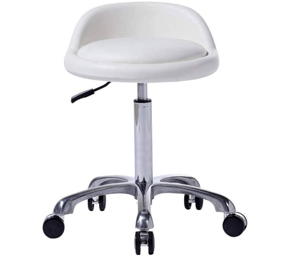 Salon Stool Adjustable Height Hydraulic Rolling Swivel Stool Chair with Wheels with Backrest for Tattoo Facial Massage Spa Medical Shop Home Office (Beige)