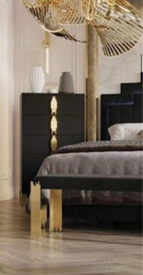 5 Drawer Chest Empire With Gold Accent Handles