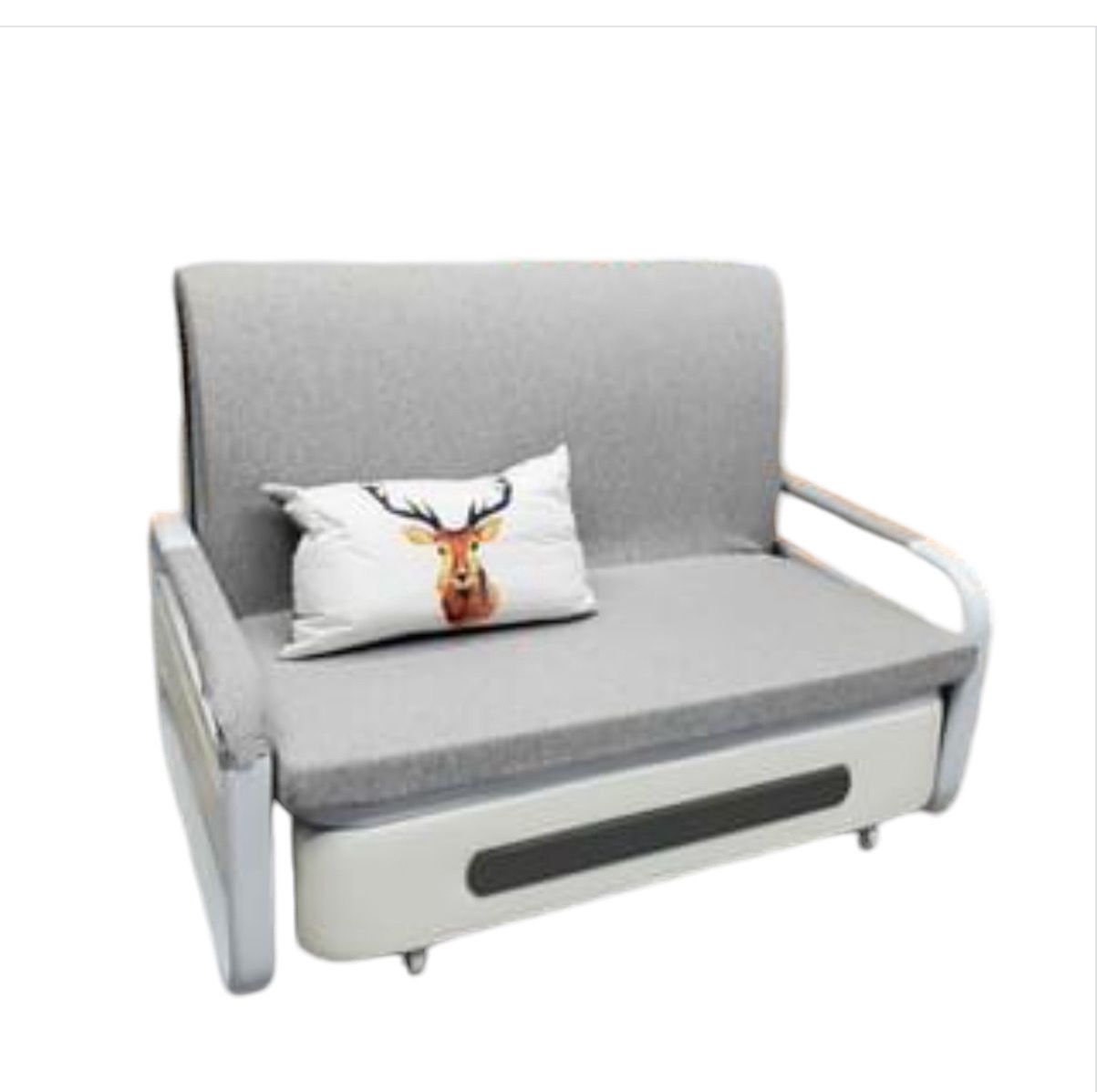 Modern Small Loveseat Convertible Sofa Bed Sleeper Upholstered Folding Couch for Small Space Gray