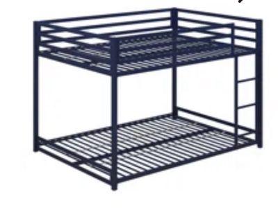 Full Over Full Heavy Duty Bunk Bed Platform Metal Bedframe With Ladder