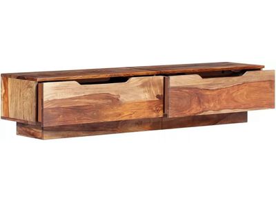 Solid Wood TV Stand Low Profile Modern in Sheesham (Rosewood) - Distinctive Furniture with Natural