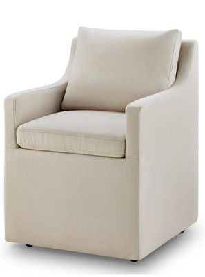 Upholstered Dining Chair with Casters Washable Cover Side Deskchair with Rollers for Diningroom Living Room, Home Office , Set of 1,Flax Beige Upholstered Dining Chair with Casters Washable Cover Side Deskchair with Rollers for Diningroom Living Room, Home Office , Set of 1,Flax Beige