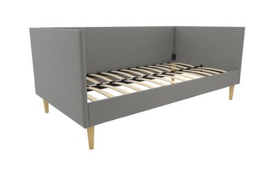 Queen Size Chadlee Upholstered Daybed With Wood Slats -Grey