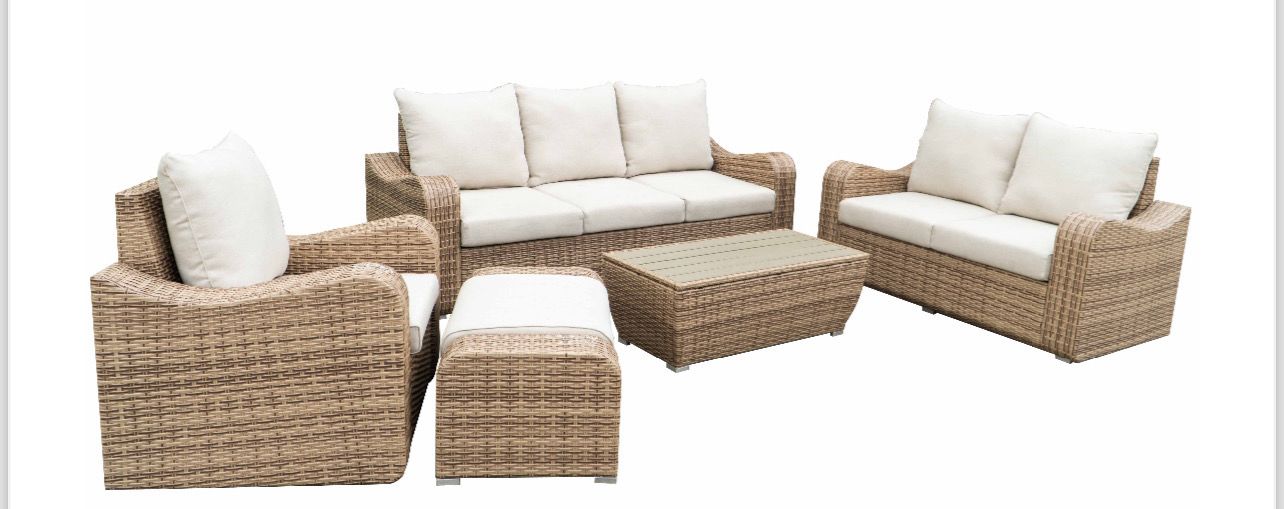 Lanai Outdoor Sofa Set & Coffee Table All Weather Resistant For Balcony, Patio Deck, Garden