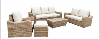 Lanai Outdoor Sofa Set & Coffee Table All Weather Resistant For Balcony, Patio Deck, Garden