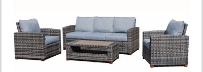 Oahu Outdoor Sofa Set With Cushions & Coffee Table , Patio Seating , Outdoor Seating, Balcony , Garden, Deck , All Weather Resistant