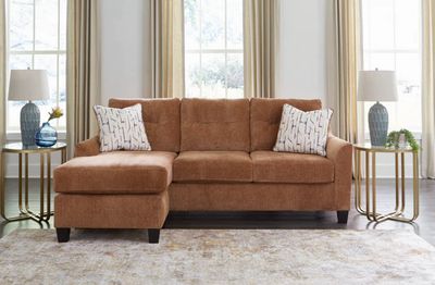 Amity Bay Clay Sofa Chaise Sectional With Throw Pillows