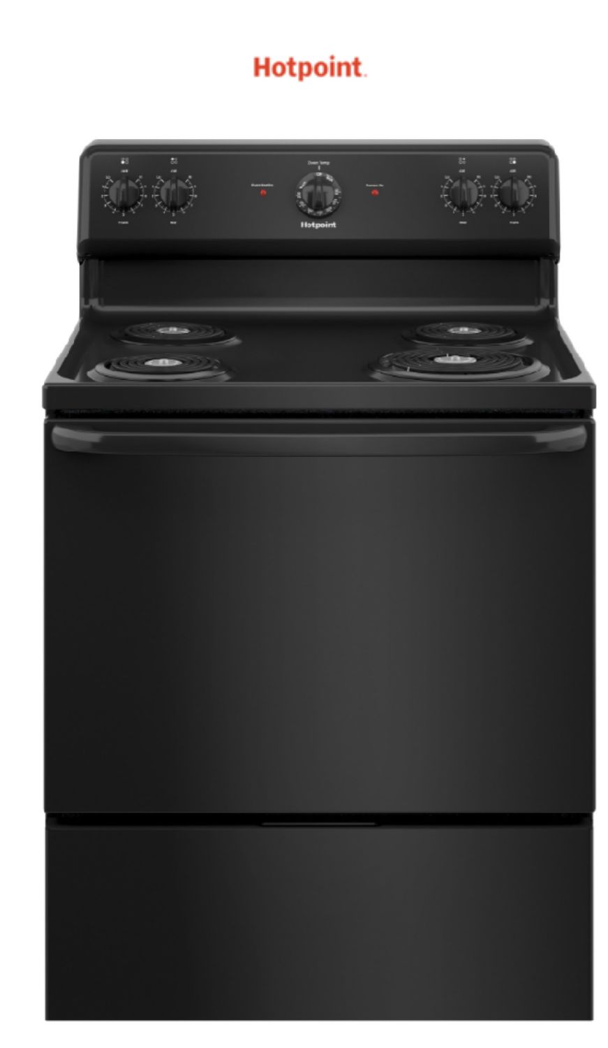 Hotpoint 30 in. 4 Burner Element Free-Standing Electric Range in Black