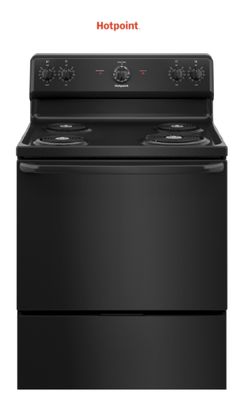 Hotpoint 30 in. 4 Burner Element Free-Standing Electric Range in Black