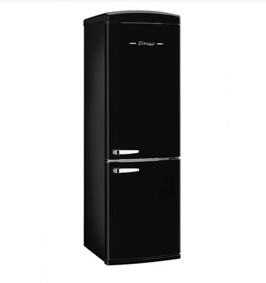 Classic Retro 23.6 In 11.7 Cu. Ft. Frost Free Retro Bottom Freezer Refrigerator In Midnight Black, ENERGY STAR