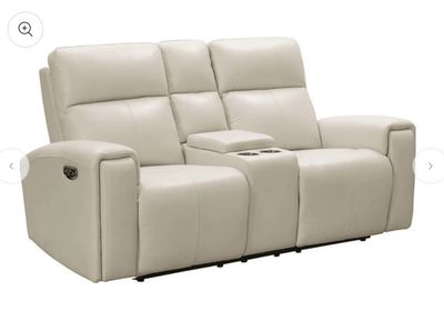 KEEGAN POWER RECLINING LEATHER LOVESEAT - IVORY KEEGAN POWER RECLINING LEATHER LOVESEAT - IVORY