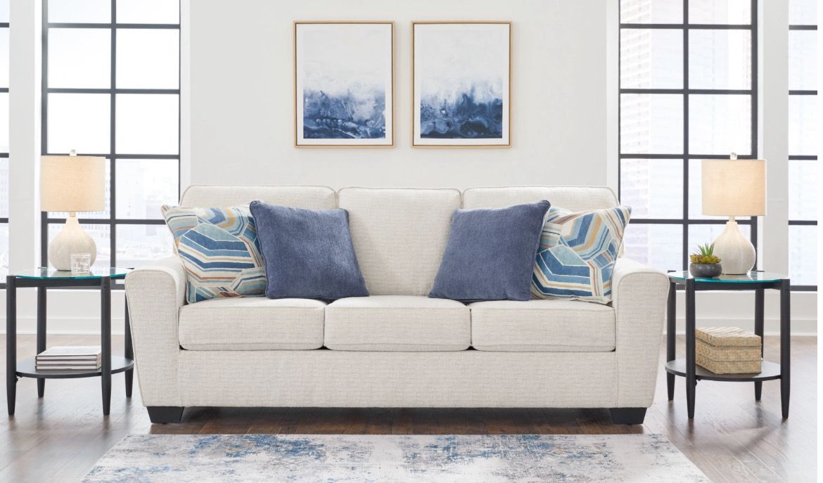 Signature Design by Ashley Cashton Stationary Sofa Bed in Cream