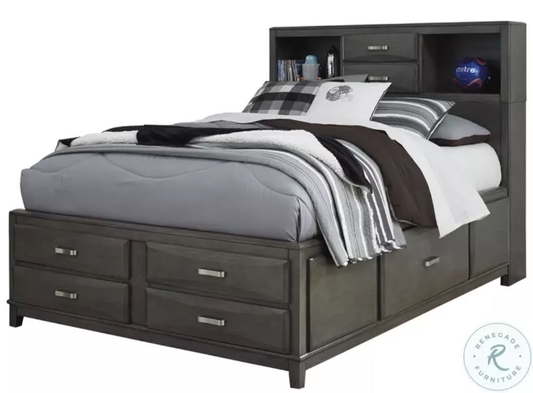 Full Size Platform Storage Bed Ashley Furniture Caitbrook with 7 Drawers