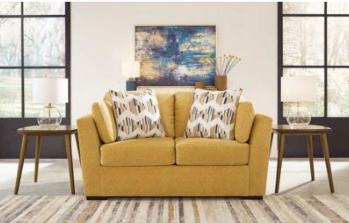 Ashley Furniture Keerwick Sunflower Loveseat Ashley Furniture Keerwick Sunflower Loveseat