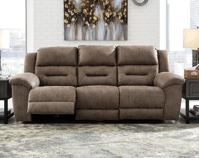 Ashley Stoneland Manual Reclining Sofa in Fossil Ashley Stoneland Manual Reclining Sofa in Fossil