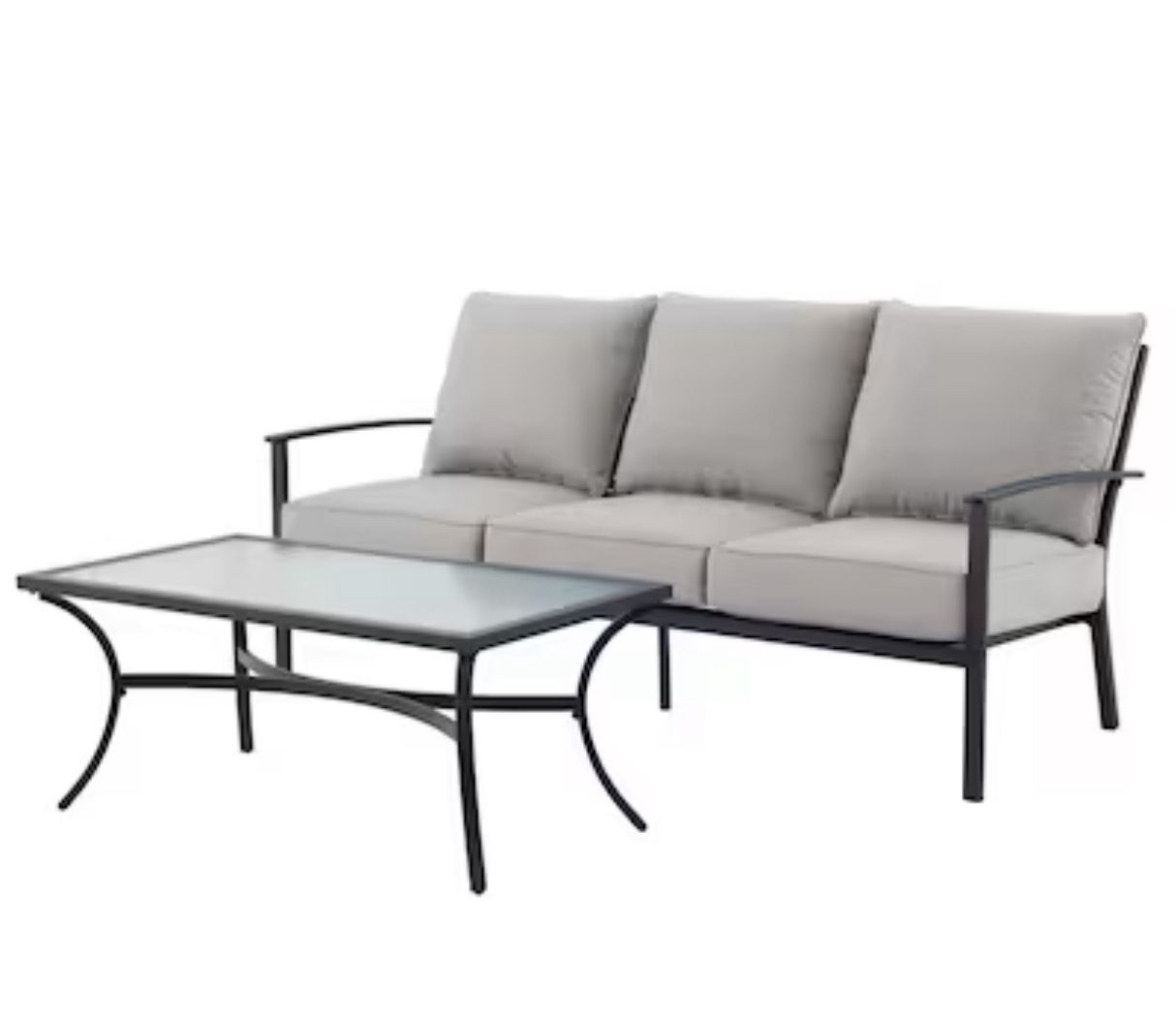 Style Selections Skybrook 2 -Piece Patio Sofa Conversation Set with Gray Cushions