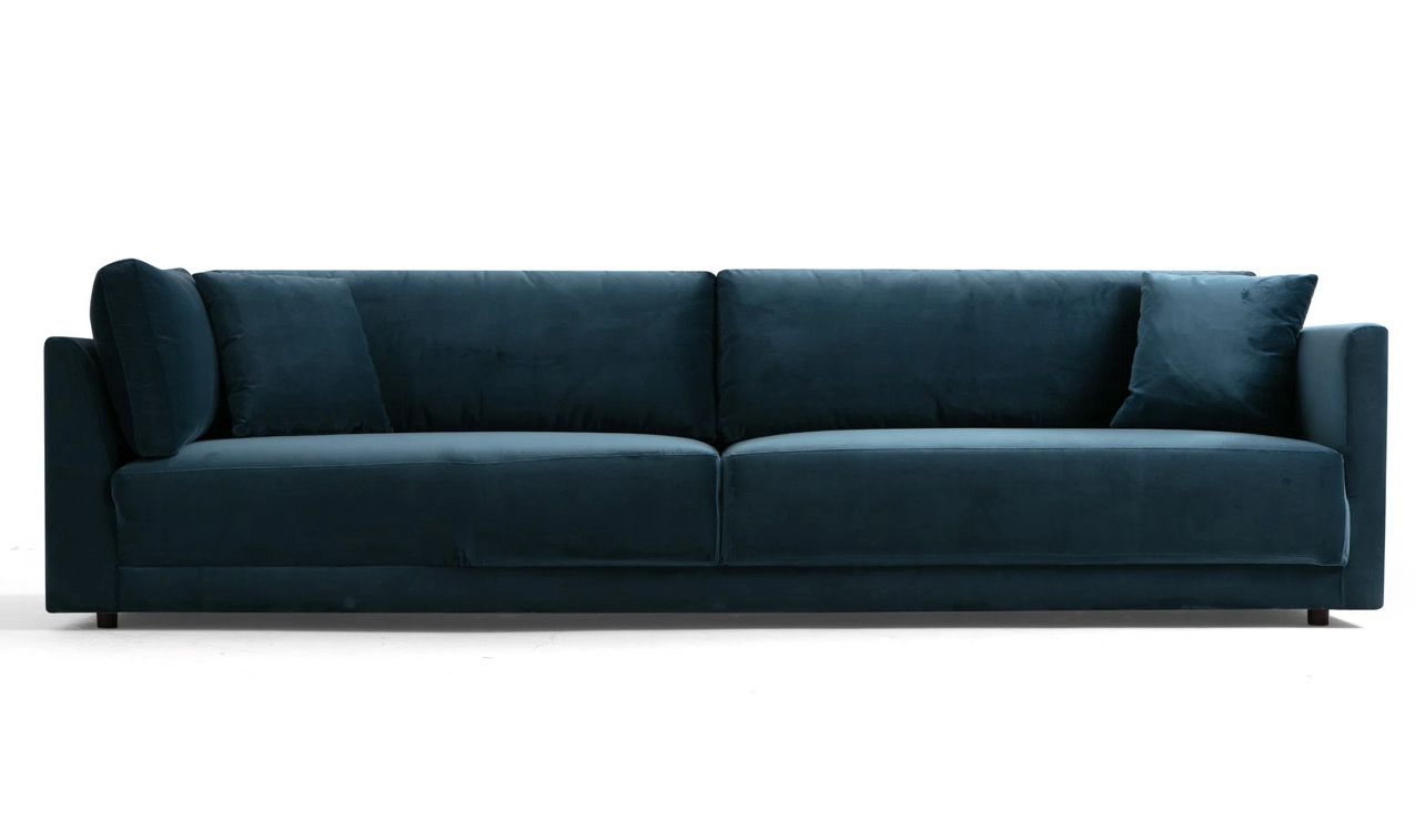 Kardiel Domus 114" Fabric Sofa Lounge Arm Left-Petrol Velvet