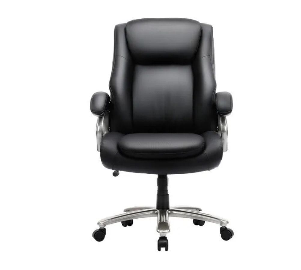COLAMY Executive PU Leather Office Chair, Big and Tall Computer Desk Chair With Padded Arms