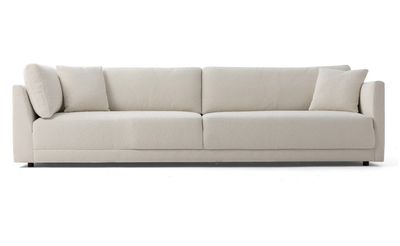 Domus 114" Fabric Sofa Lounge Arm Left-Blanc Boucle -Kardiel