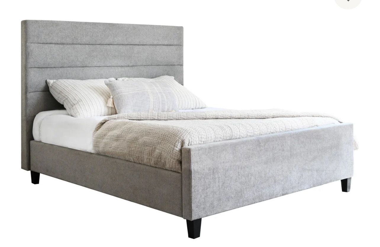 King Size Bed Frame Seneca Upholstered Bed, With Ottoman Storage Bench By Abbyson Living