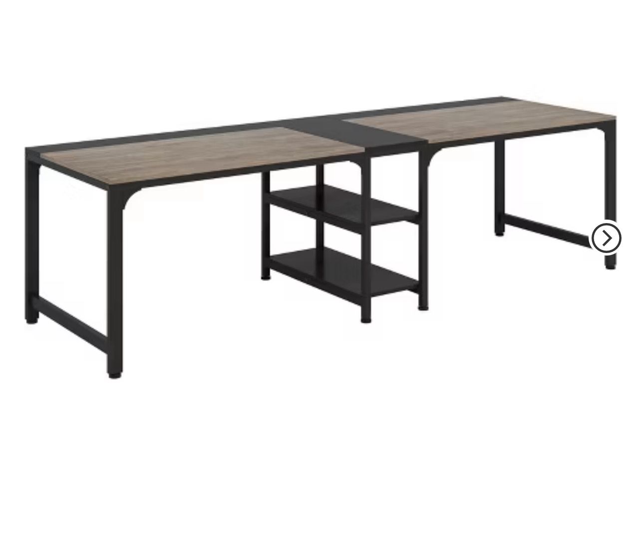 Tribesigns 90.6" Double Desk with Storage Shelf, Two Person Computer Desk for Home Office