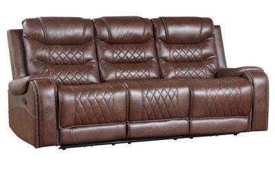 Putnam Brown Reclining Sofa With Drop Down Table Putnam Brown Reclining Sofa With Drop Down Table