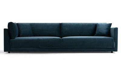Kardiel Domus 114" Fabric Sofa Lounge Arm Left-Petrol Velvet