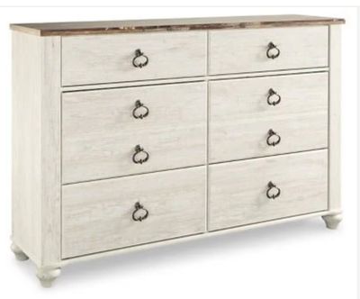 Ashley Two-tone Willowton Six Drawer Dresser Ashley Furniture