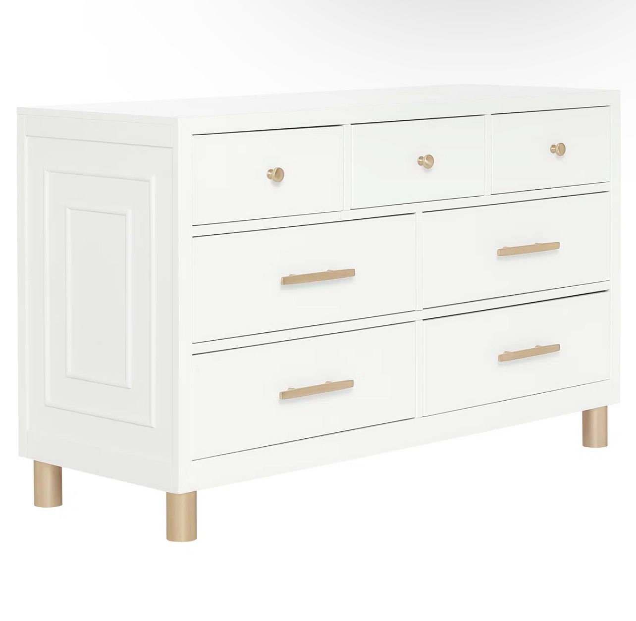 7 - Drawer Dresser With Gold Frame By Evolur