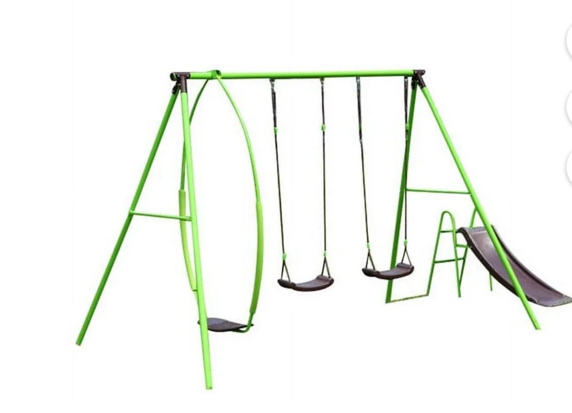 Swurfer Swing Sets for Backyard Playground Sets for Backyard Playset with Swings Slide Holds Up to 400 lbs