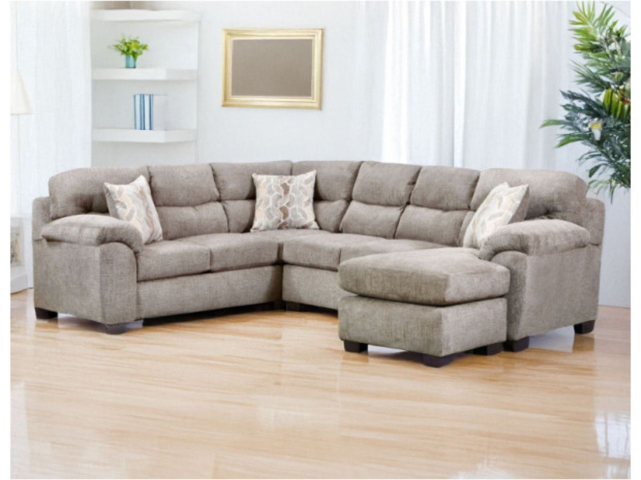 Lucille Nutmeg Chaise Sectional Living Room Furniture Lucille Nutmeg Chaise Sectional Living Room Furniture