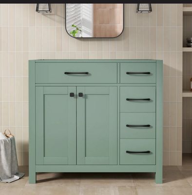 36" Bathroom Vanity Cabinet Base Only, Sink not Included - Green