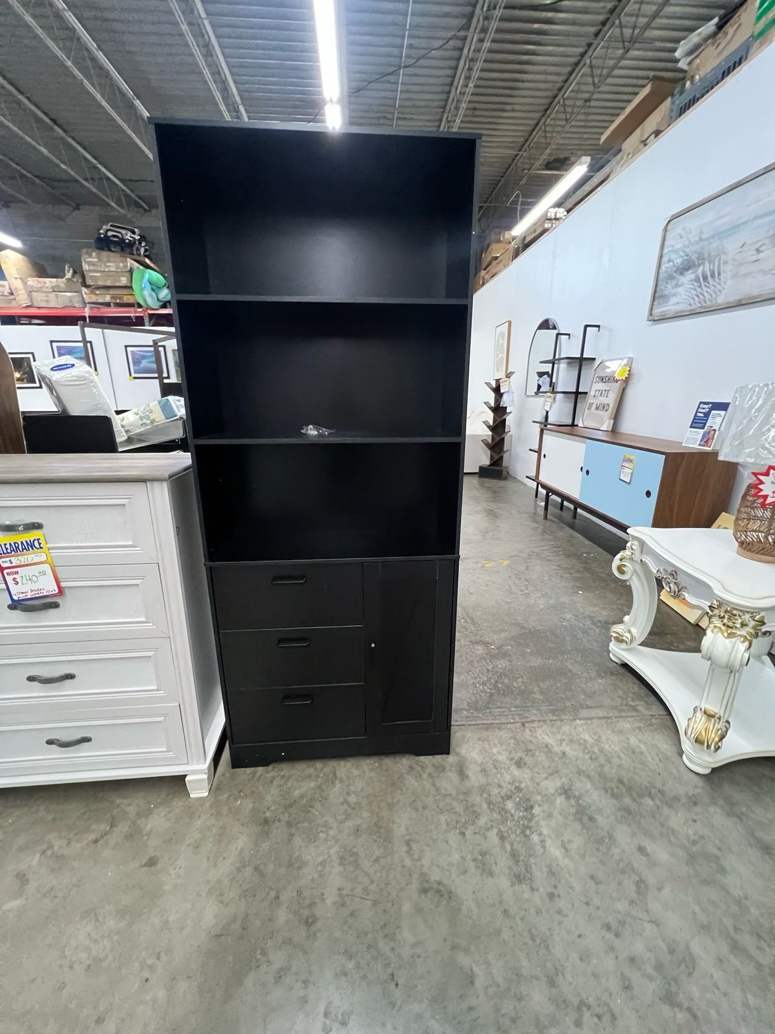 6-Tier Bookshelf w/ Door & 3 Drawers, 71" Wood Bookcase - Open Shelves & Storage for Office, Living Room, Bedroom