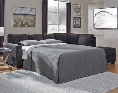 Altari 2-Piece Sleeper Sectional with Chaise Pull Out Memory Foam Mattress By Ashley Design