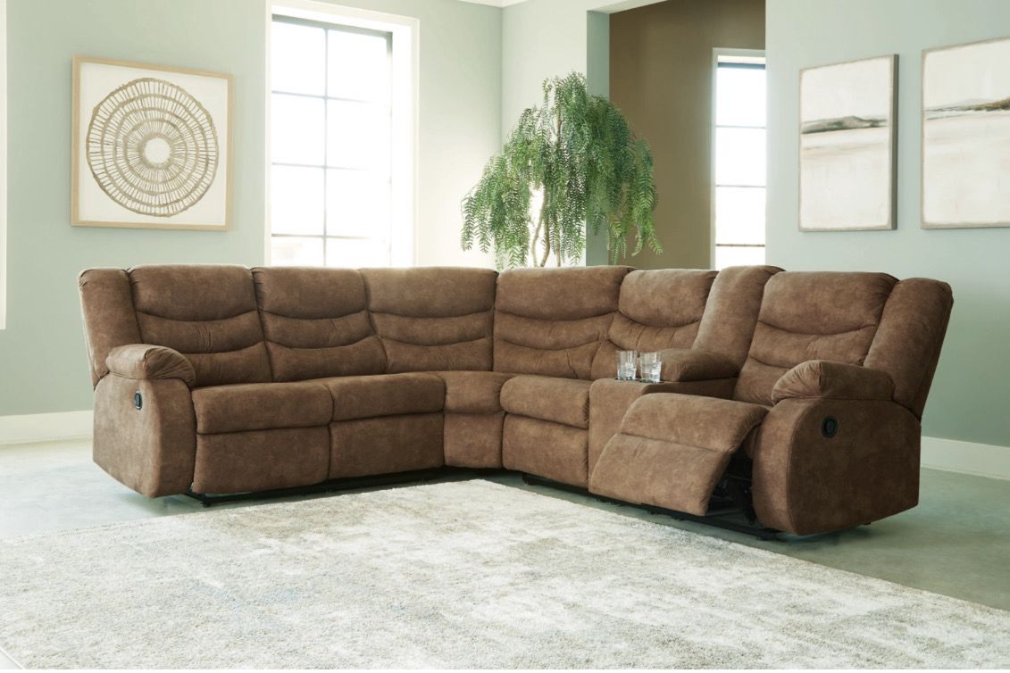 Partymate 2-Piece Manual Reclining Sectional with Console By Ashley Design