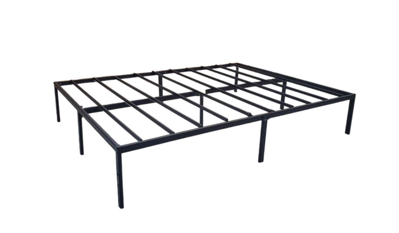 Full Size 14" Metal Platform Bed Frame w/Wood Slats No Box Spring Needed
