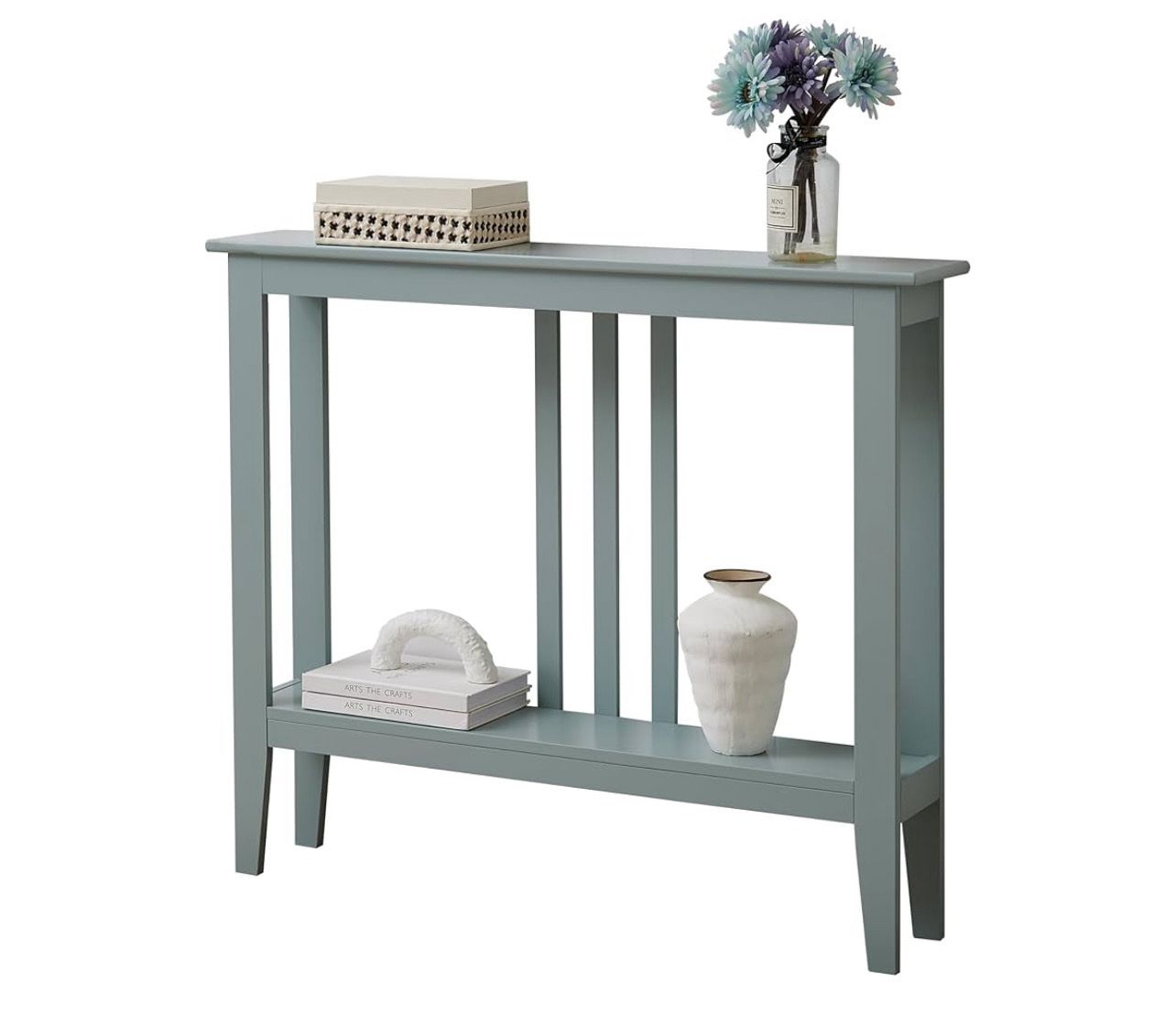 Sofa Tables - Console Table for Entryway - Easy Assembly - Wood Material - Shelves for Entrance - Living Room (Ice Blue)