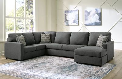 Edenfield 3-Piece Sectional with Chaise With Throw Pillows By Ashley