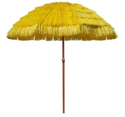 7.5ft Hula Thatched Tiki Patio Beach Umbrella Hawaiian Style 10 Ribs UPF 50+ with Tilt Carry Bag for Outdoor Tiki Bar, Tropical Palapa, Patio Garden Beach Pool Backyard Yellow 7.5ft Hula Thatched Tiki Patio Beach Umbrella Hawaiian Style 10 Ribs UPF 50+ with Tilt Carry Bag for Outdoor Tiki Bar, Tropical Palapa, Patio Garden Beach Pool Backyard Yellow