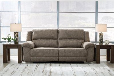 Ashley Laresview Manual Reclining Sofa in Fossil