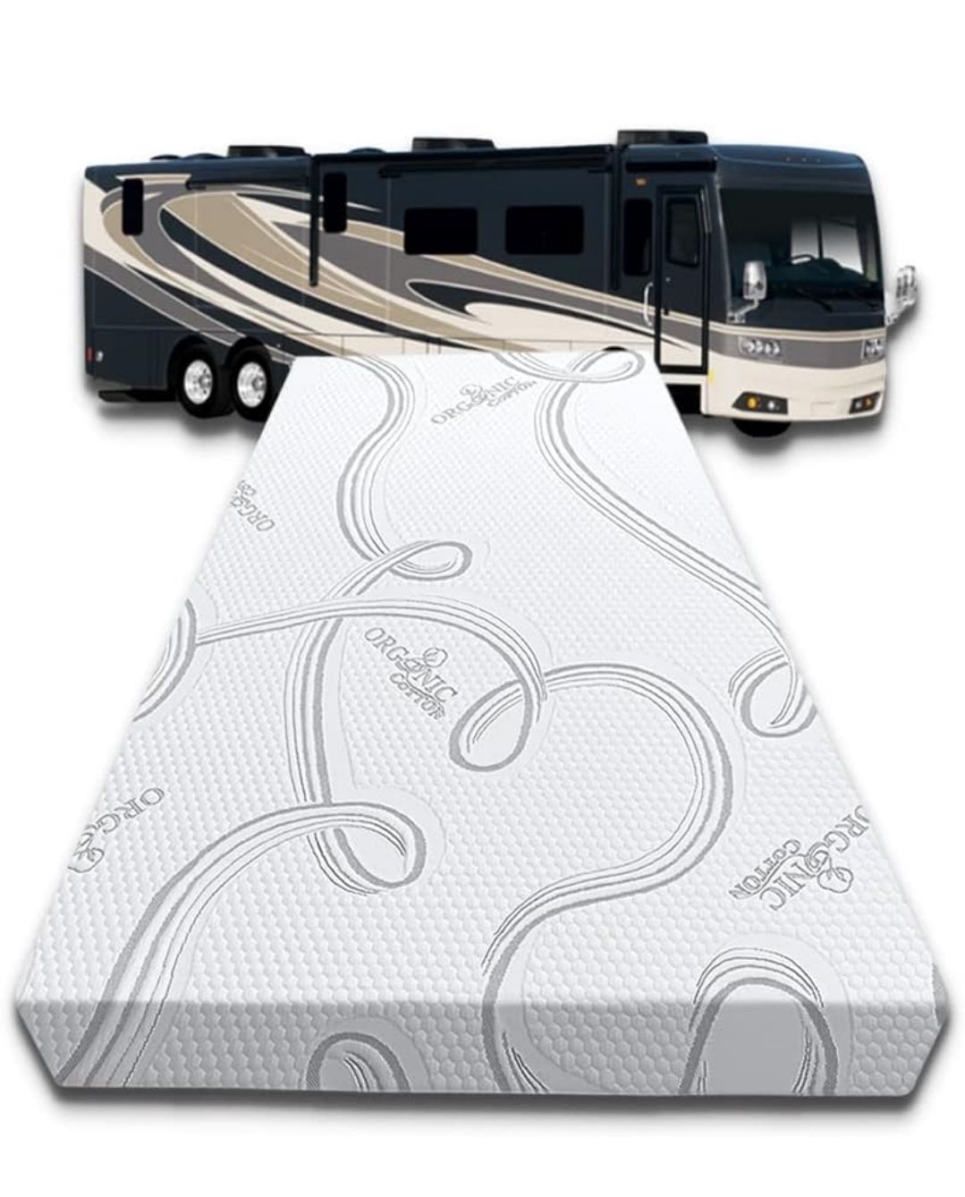 Short Full RV Mattress 5 Inch with Tencel Cover, Memory foam 75'' x 48''