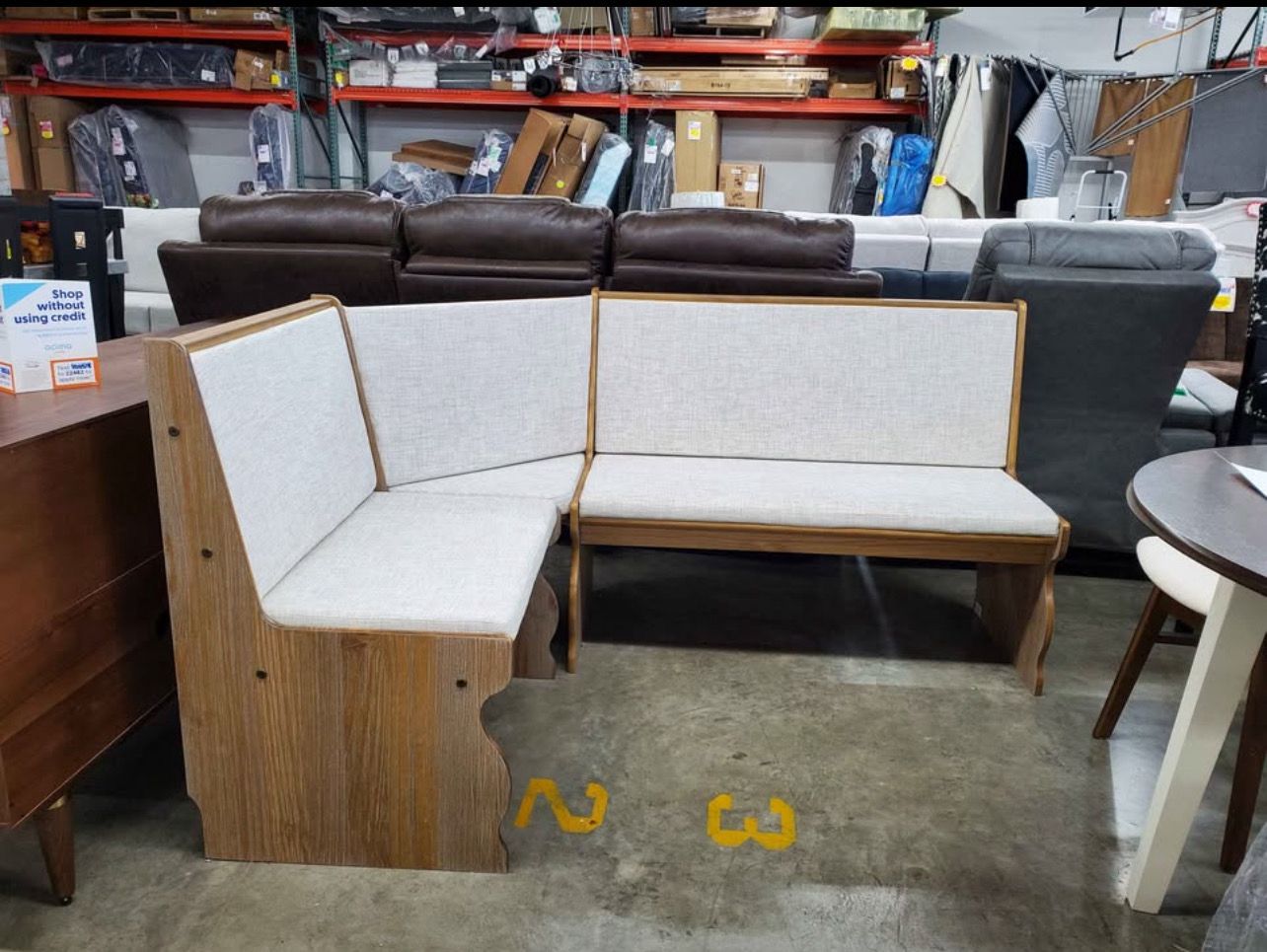 Kitchen Dining Upholstered Corner Breakfast Nook Natural color Kitchen Dining Upholstered Corner Breakfast Nook Natural color