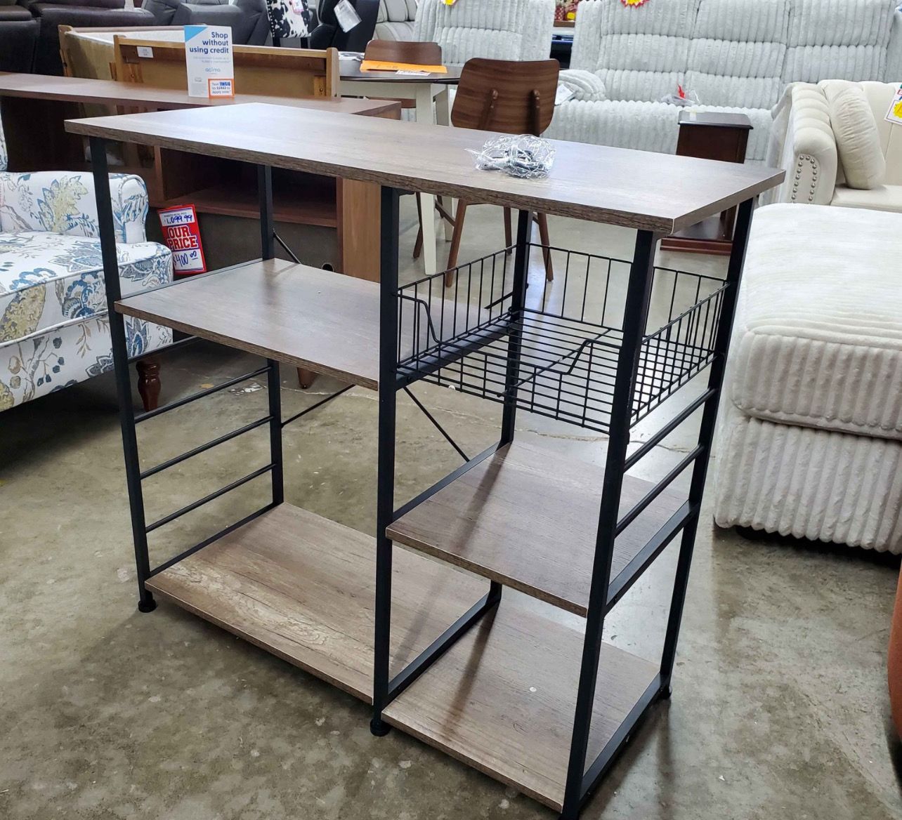 Kitchen Baker’s Rack, Coffee Bar, Microwave Oven Stand, with Steel Frame, Wire Basket, 6 Hooks, Kitchen Baker’s Rack, Coffee Bar, Microwave Oven Stand, with Steel Frame, Wire Basket, 6 Hooks,