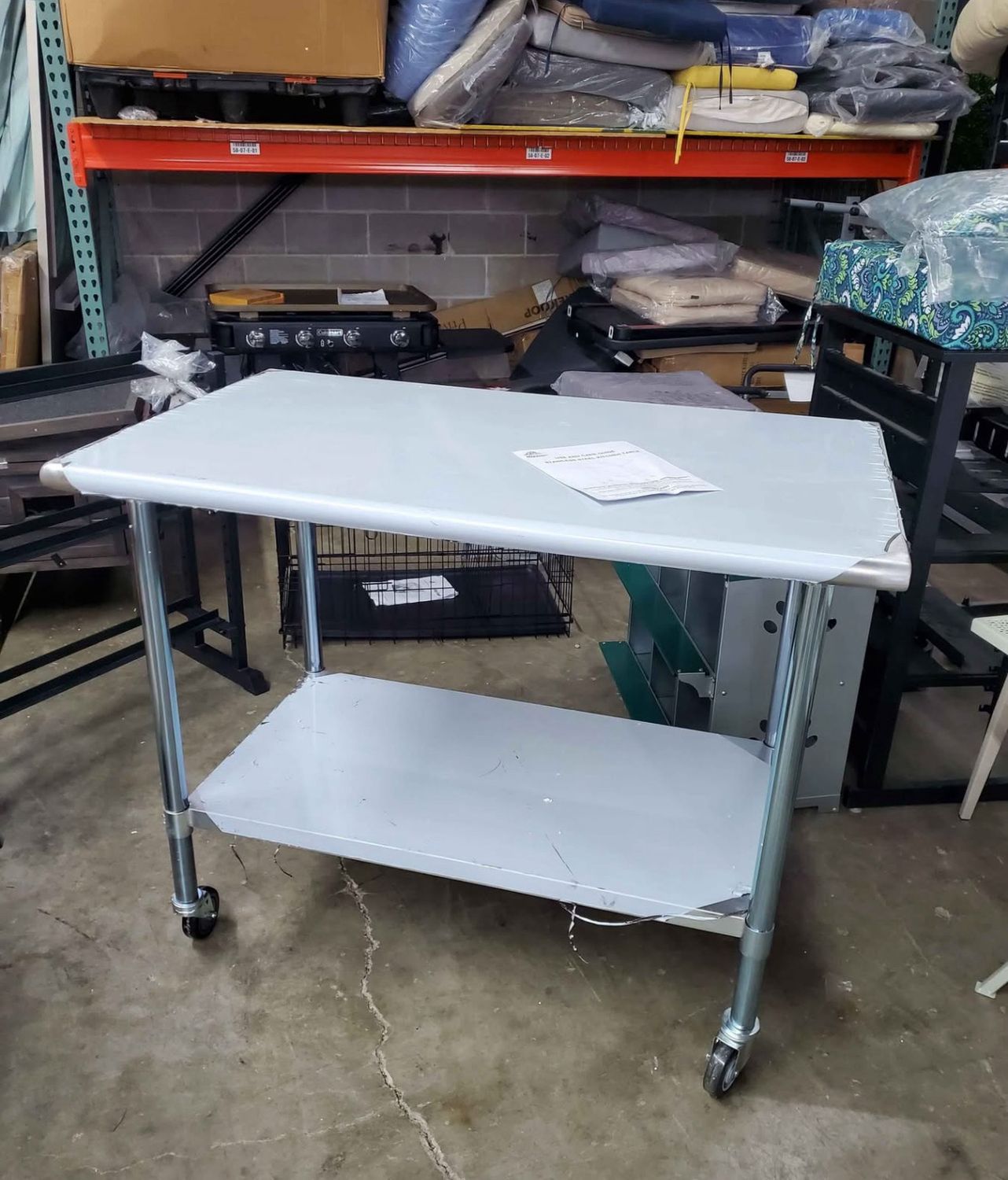 Restaurant, Home Prep & Work Stainless Steel Table 30" x 48" Heavy Duty Wheels