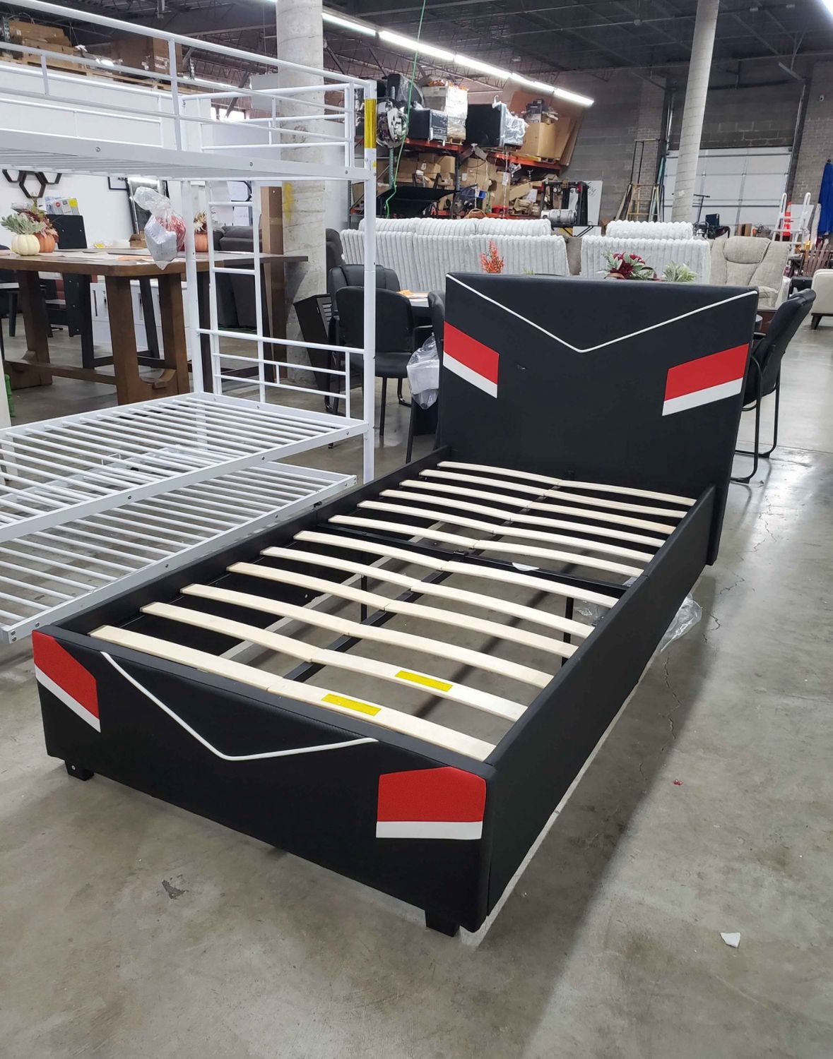 Twin Size Kids Orion eSports Gaming Bed Frame, Black/Red Twin Size Kids Orion eSports Gaming Bed Frame, Black/Red