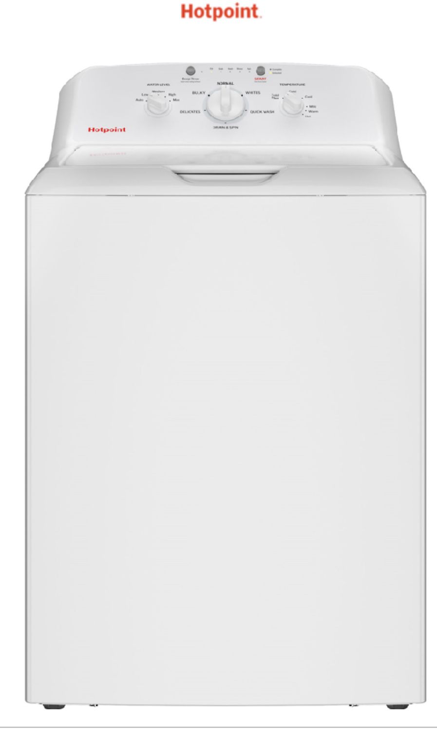 Hotpoint 4.0 cu.ft. Top Load Washer in White with Cold Plus and Water Level Control